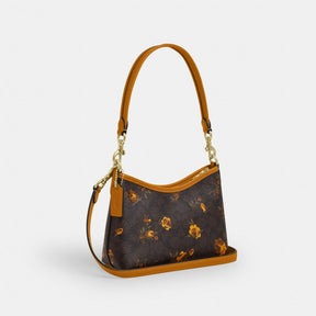 Laurel Small Shoulder Bag In Signature Canvas With Floral Print