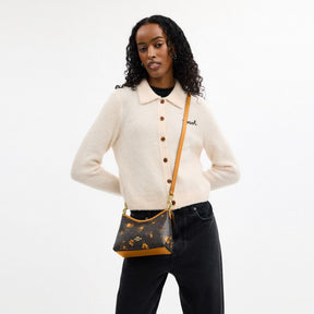 Laurel Small Shoulder Bag In Signature Canvas With Floral Print