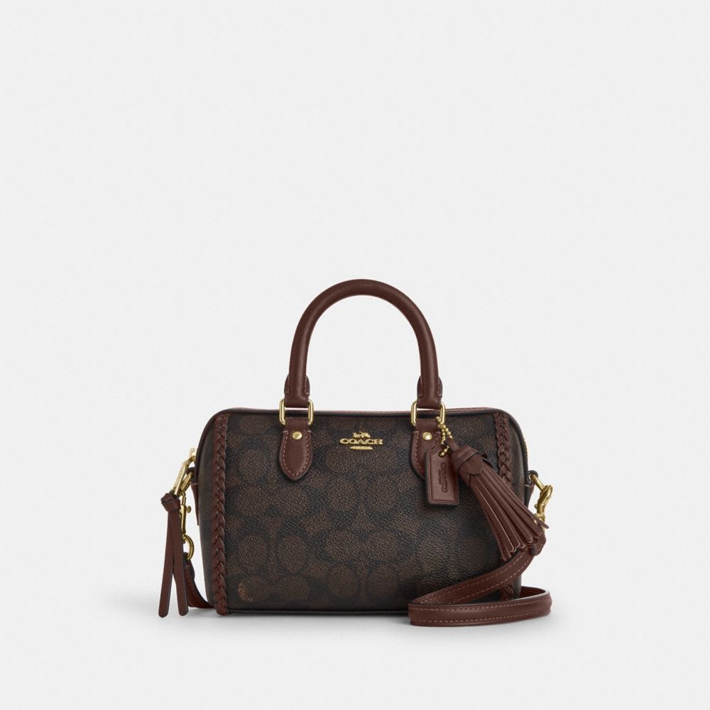 Mini Rowan Crossbody Bag In Signature Canvas With Fringe