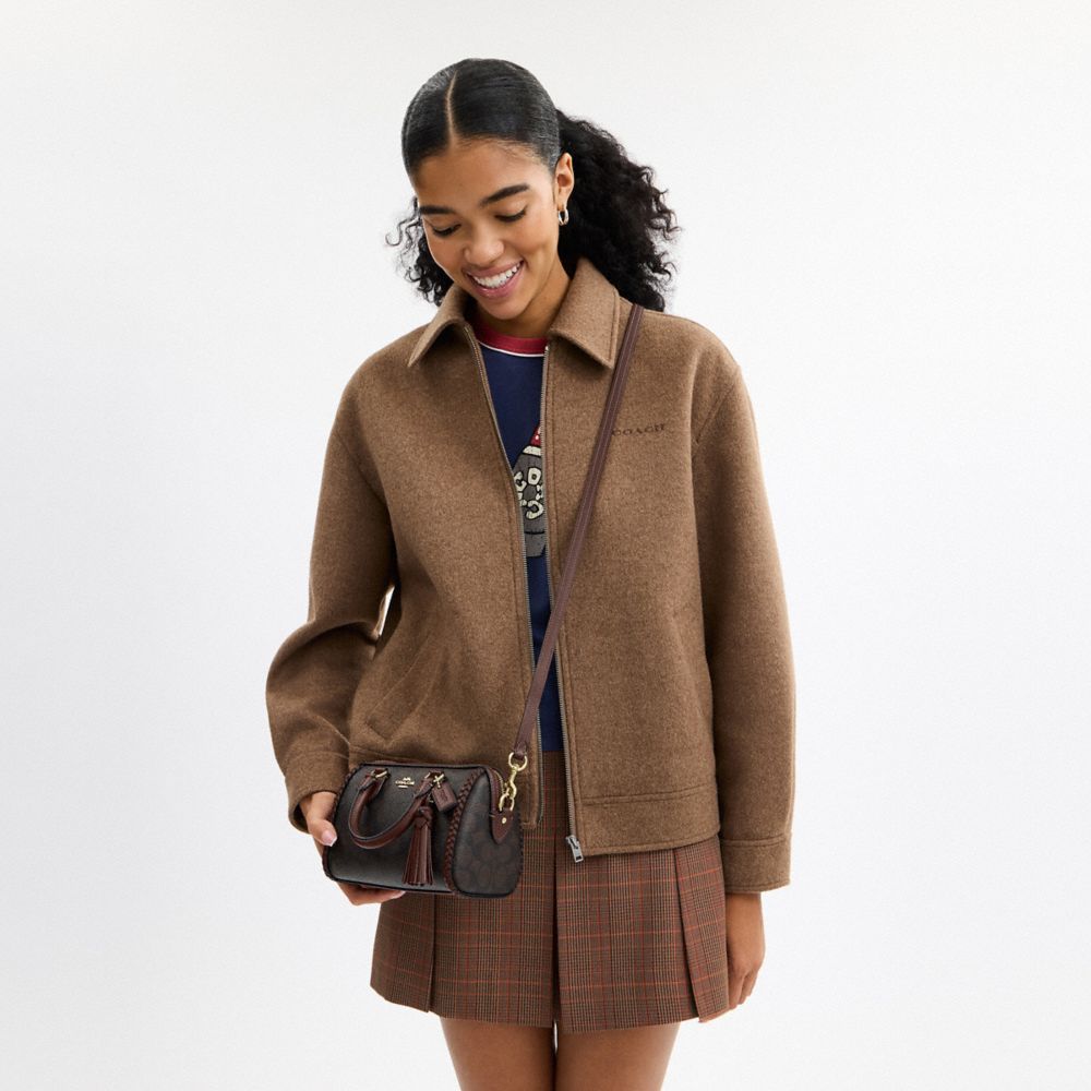 Mini Rowan Crossbody Bag In Signature Canvas With Fringe