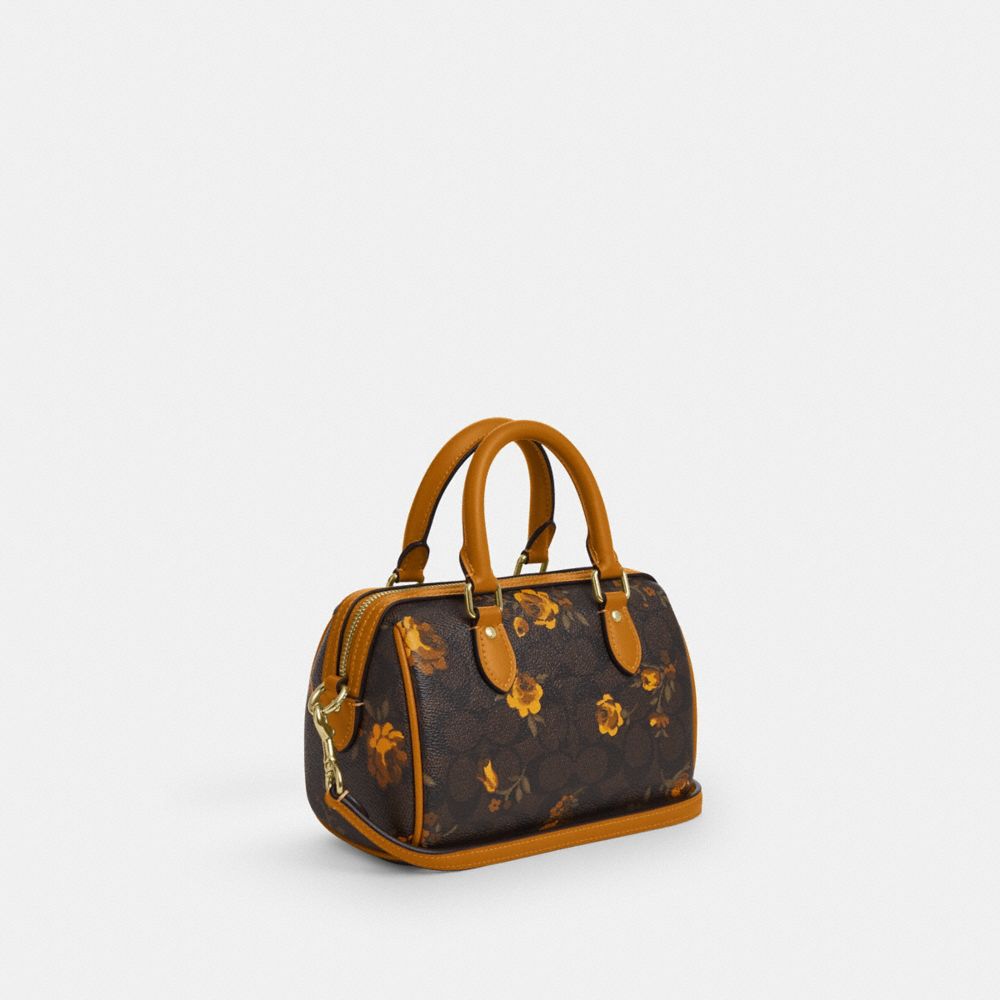 Mini Rowan Crossbody Bag In Signature Canvas With Floral Print
