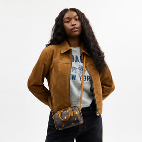 Mini Rowan Crossbody Bag In Signature Canvas With Floral Print