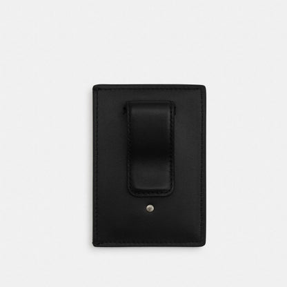 Card Case With Money Clip In Signature Canvas