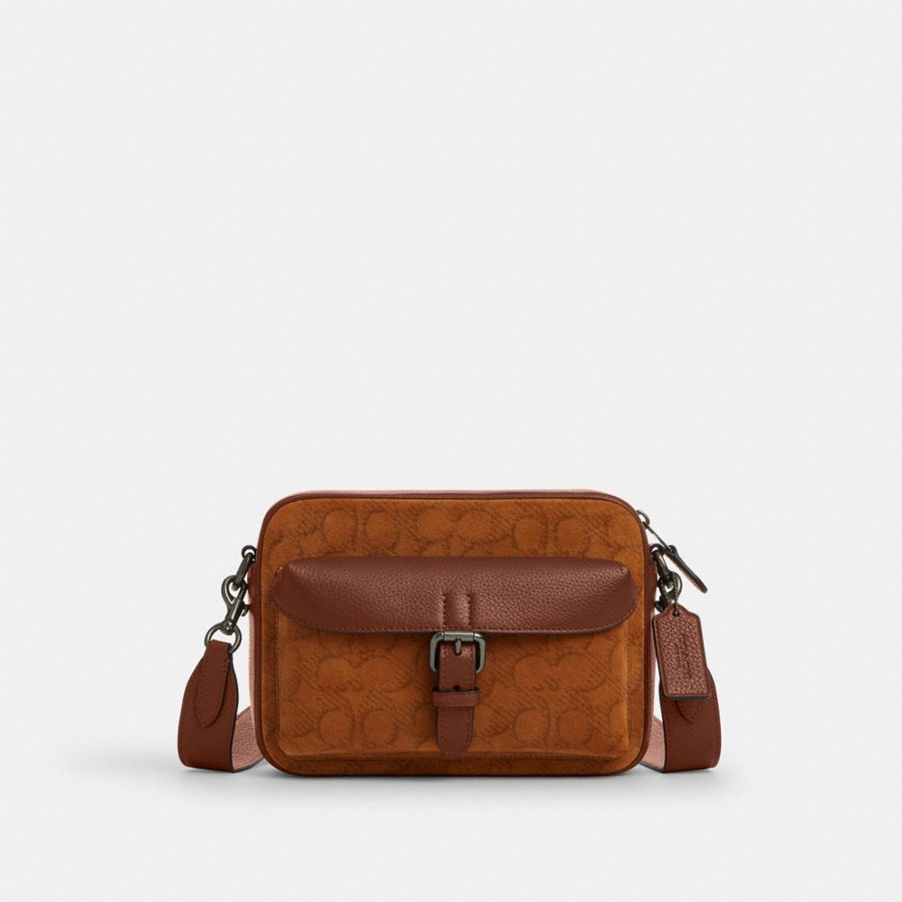 Warner Crossbody Bag In Signature Suede