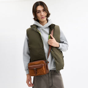 Warner Crossbody Bag In Signature Suede