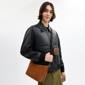 Small Finn Crossbody Bag With Pouch In Signature Suede