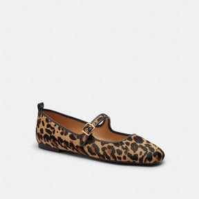 C Rivet Mary Jane With Leopard Print
