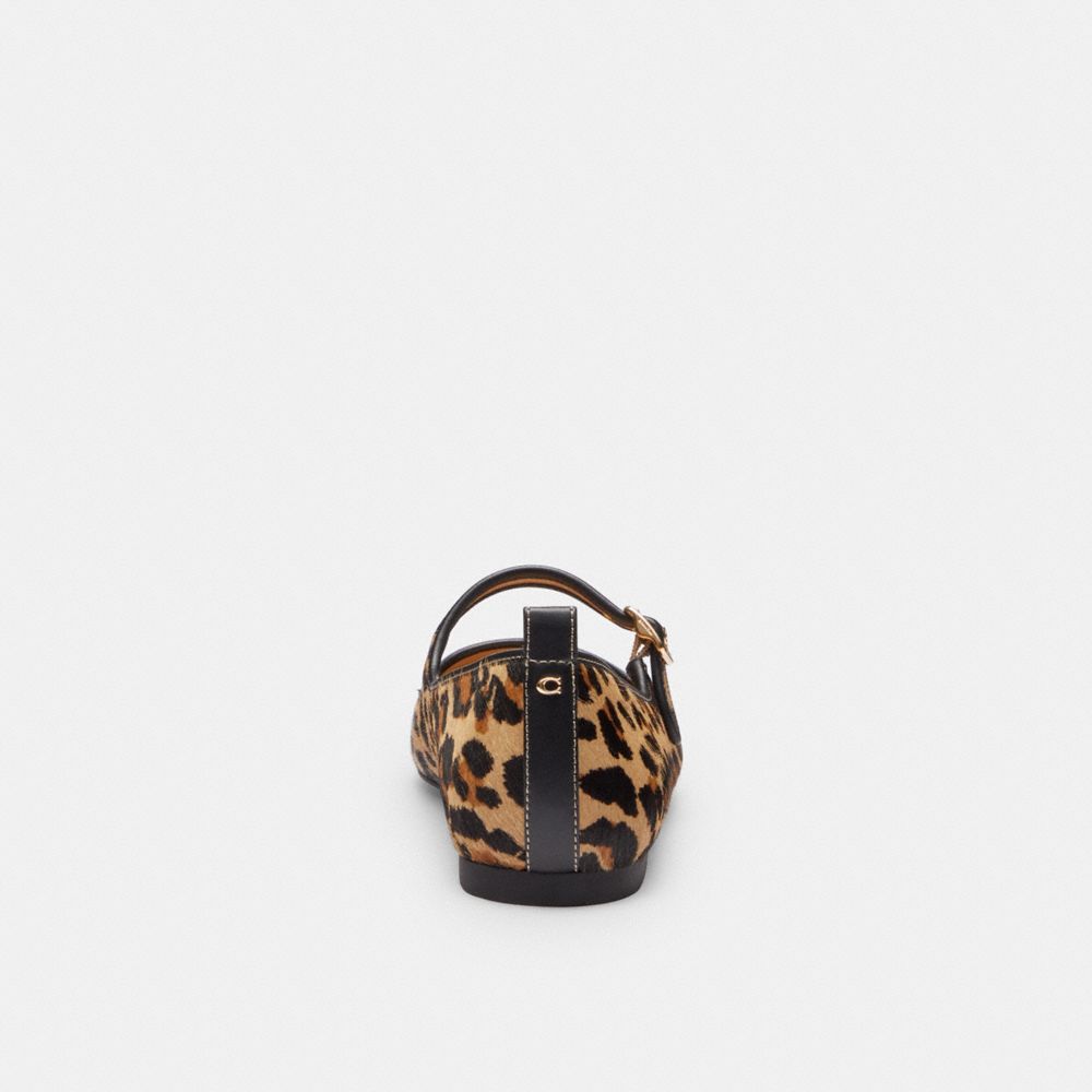 C Rivet Mary Jane With Leopard Print