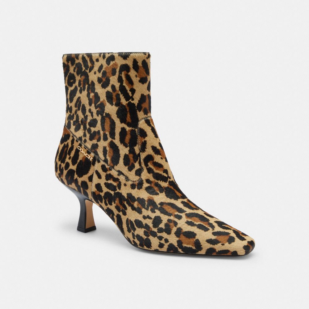 Kitten Heel Bootie With Leopard Print