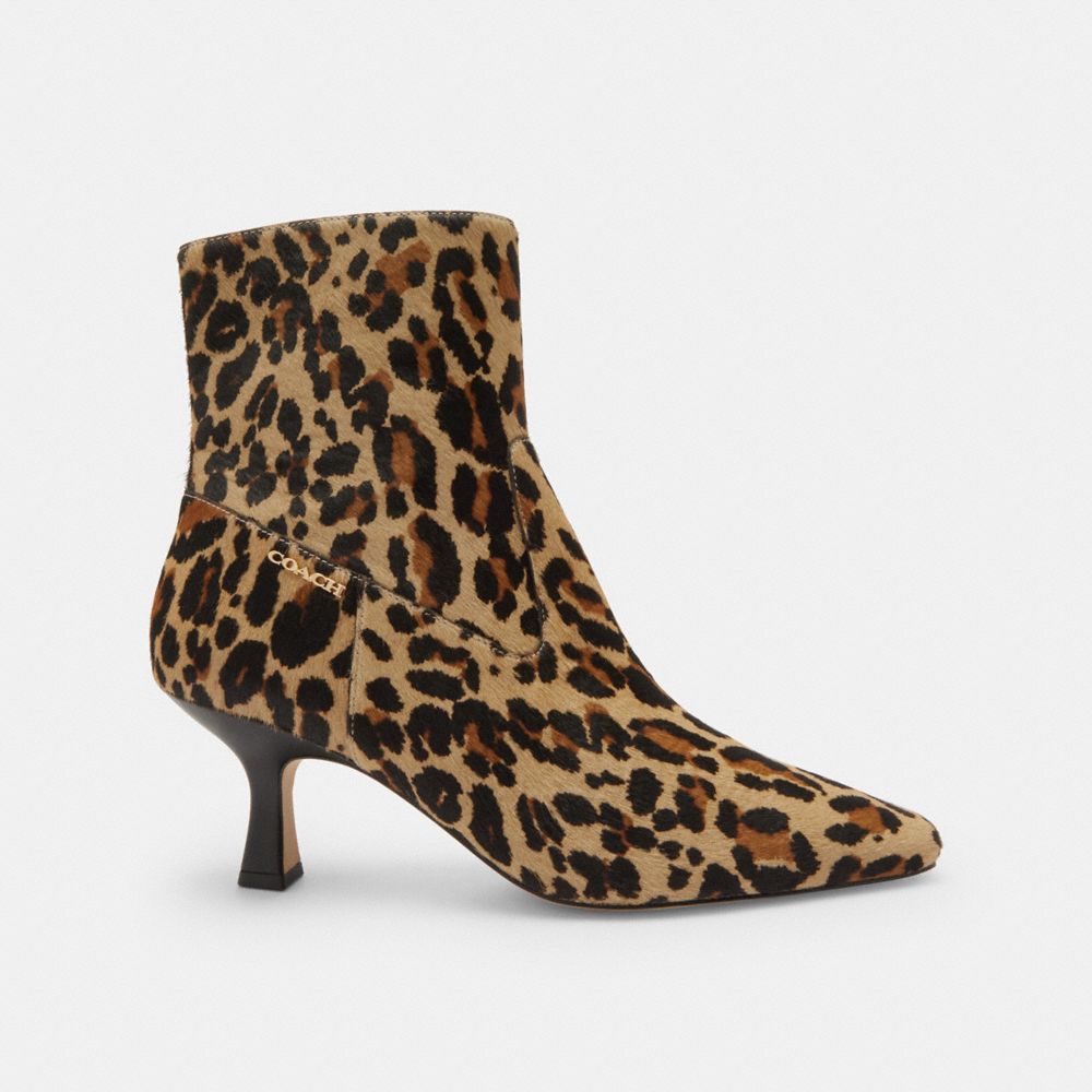 Kitten Heel Bootie With Leopard Print
