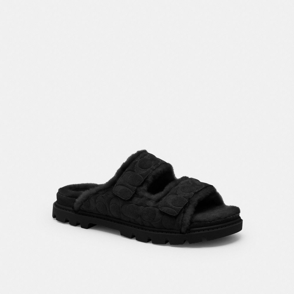 Two Band Sport Slide In Signature Suede