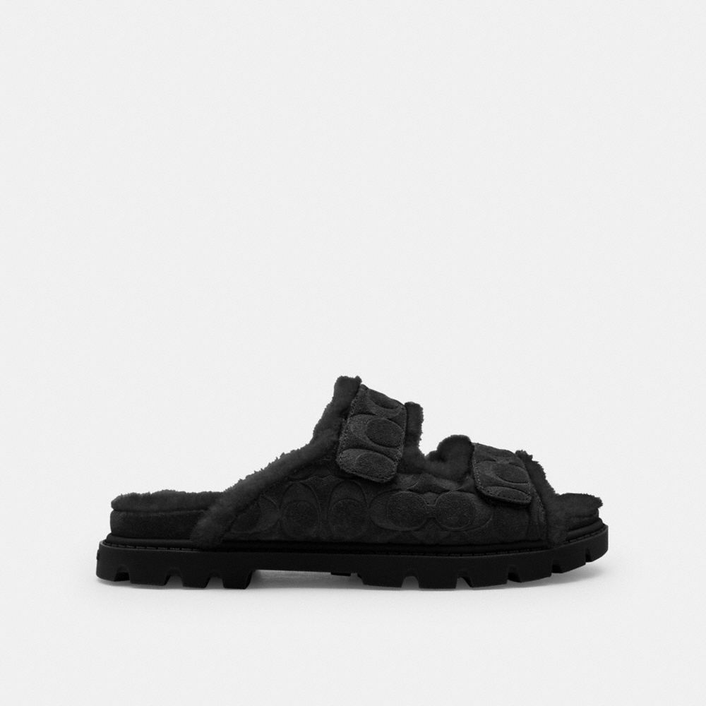 Two Band Sport Slide In Signature Suede