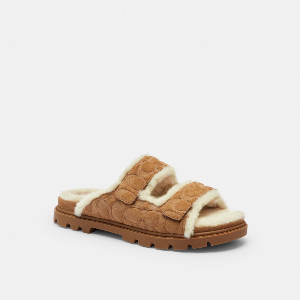 Two Band Sport Slide In Signature Suede