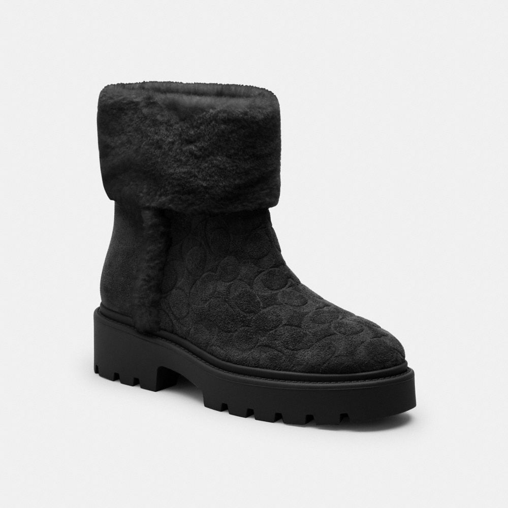 Chunky Sherpa Bootie In Signature Suede