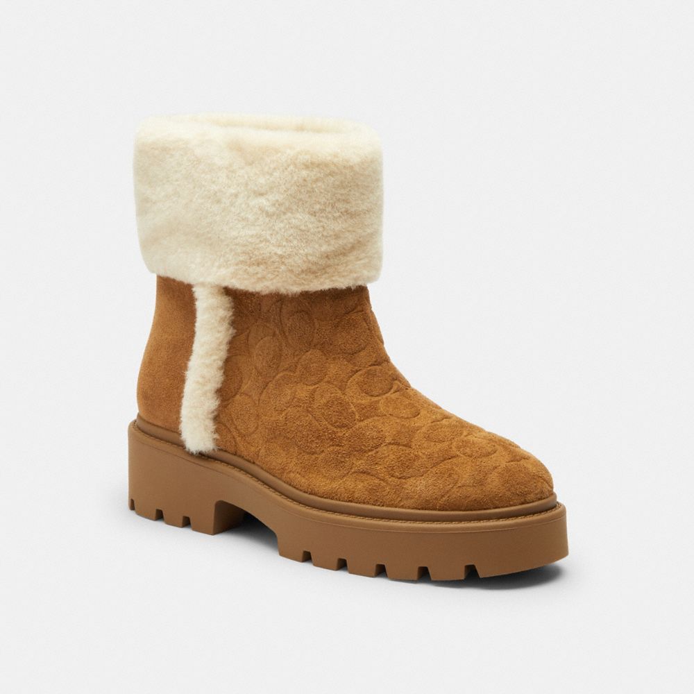 Chunky Sherpa Bootie In Signature Suede