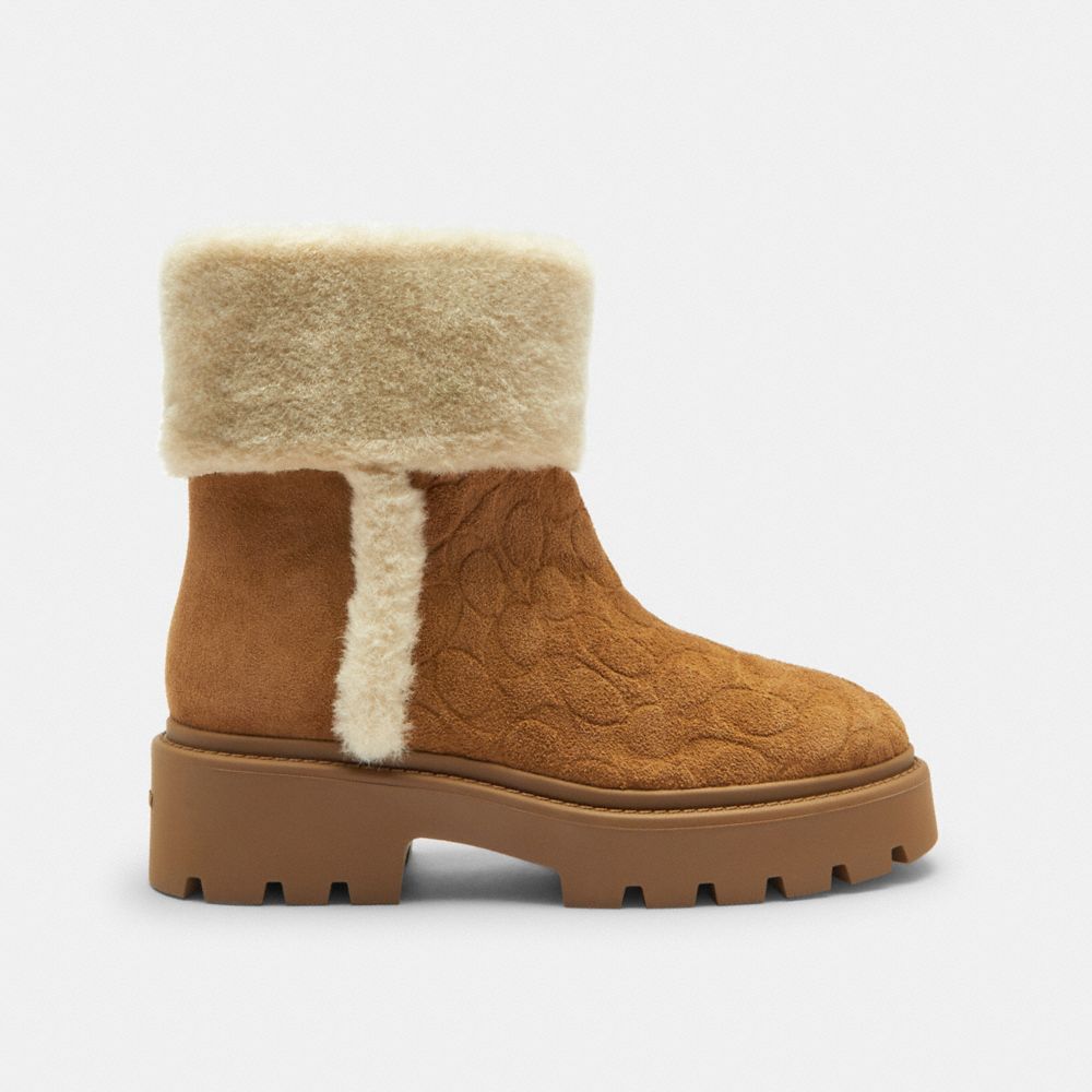 Chunky Sherpa Bootie In Signature Suede
