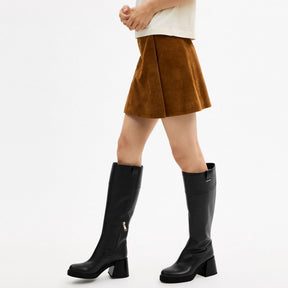 Block Heel Tall Boot