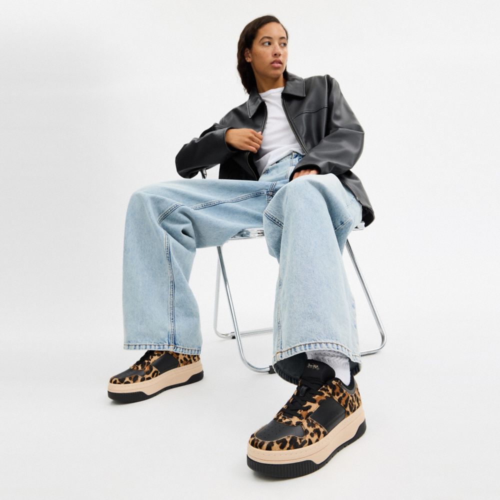 Platform Sneaker With Leopard Print