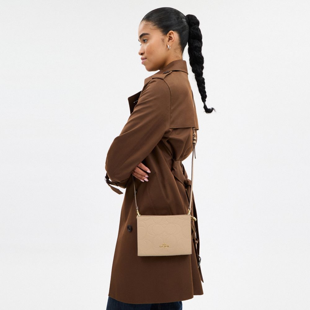 Slim Crossbody Bag In Signature Leather