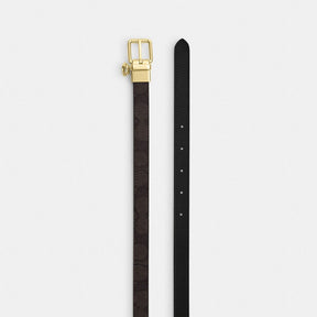 Roller Buckle Cut To Size Reversible Belt In Signature Canvas With Charm, 18 Mm