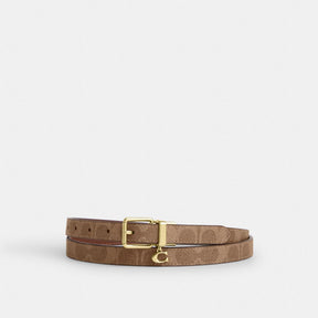 Roller Buckle Cut To Size Reversible Belt In Signature Canvas With Charm, 18 Mm