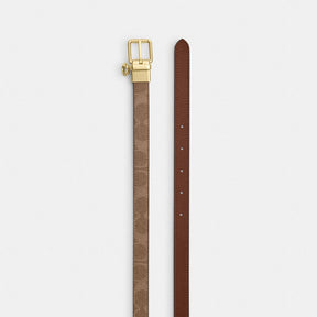 Roller Buckle Cut To Size Reversible Belt In Signature Canvas With Charm, 18 Mm