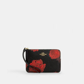 Corner Zip Wristlet With Floral Print