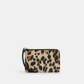 Corner Zip Wristlet With Leopard Print