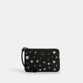Corner Zip Wristlet With Rivets
