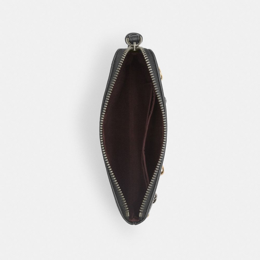 Corner Zip Wristlet With Rivets
