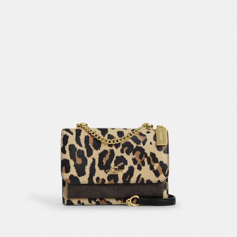 Klare Crossbody Bag With Leopard Print And Signature Canvas