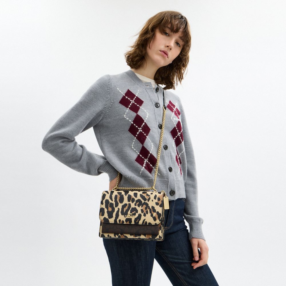 Klare Crossbody Bag With Leopard Print And Signature Canvas