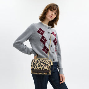 Klare Crossbody Bag With Leopard Print And Signature Canvas
