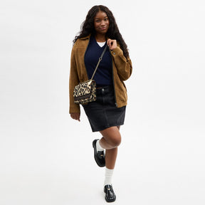 Klare Crossbody Bag With Leopard Print And Signature Canvas