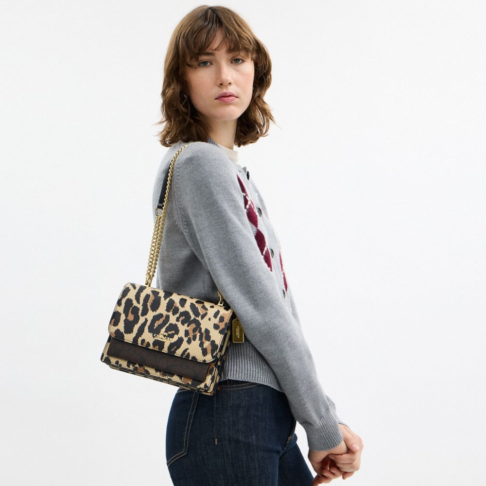 Klare Crossbody Bag With Leopard Print And Signature Canvas