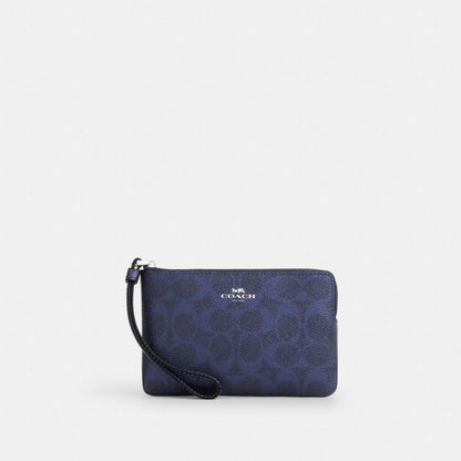 Corner Zip Wristlet In Signature Canvas