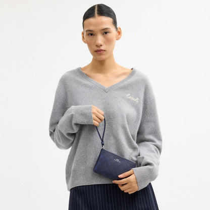 Corner Zip Wristlet In Signature Canvas