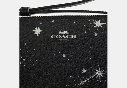 Corner Zip Wristlet With Star Print