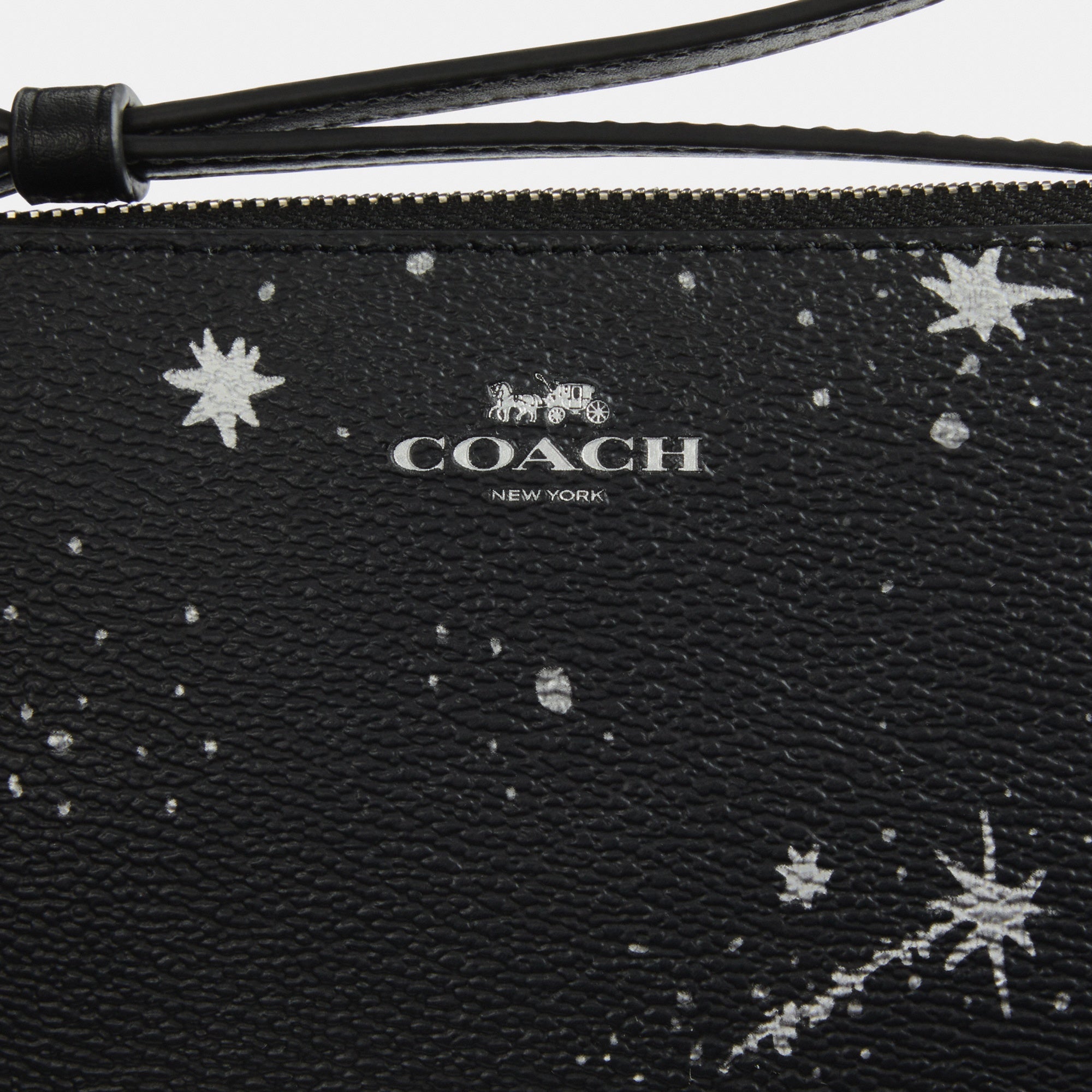 Corner Zip Wristlet With Star Print