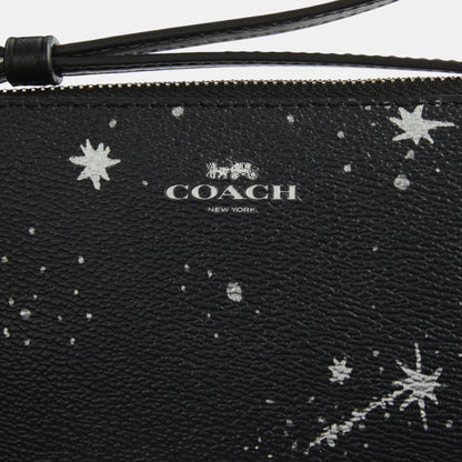 Corner Zip Wristlet With Star Print