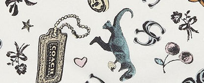 Iconic Motifs Print Silk Square Scarf