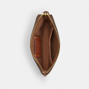 Corner Zip Wristlet In Signature Canvas With Halloween Print