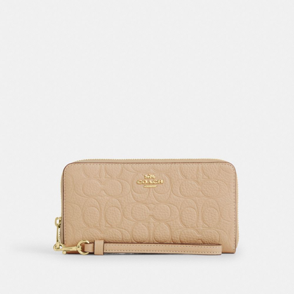 Long Zip Around Wallet In Signature Leather