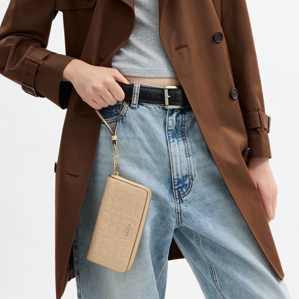 Long Zip Around Wallet In Signature Leather