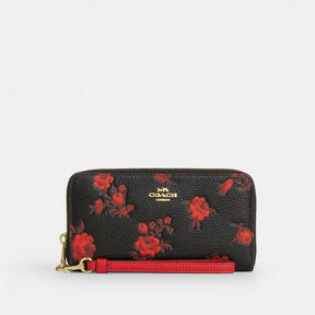 Long Zip Around Wallet With Floral Print