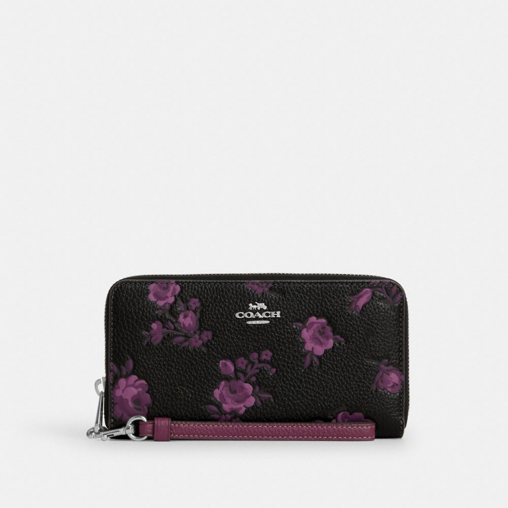 Long Zip Around Wallet With Floral Print