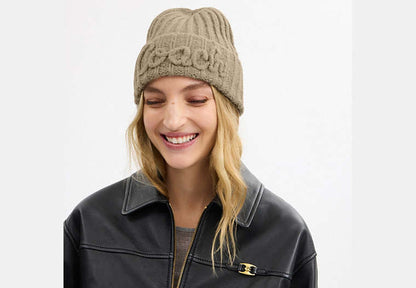 Coach Script Knit Beanie