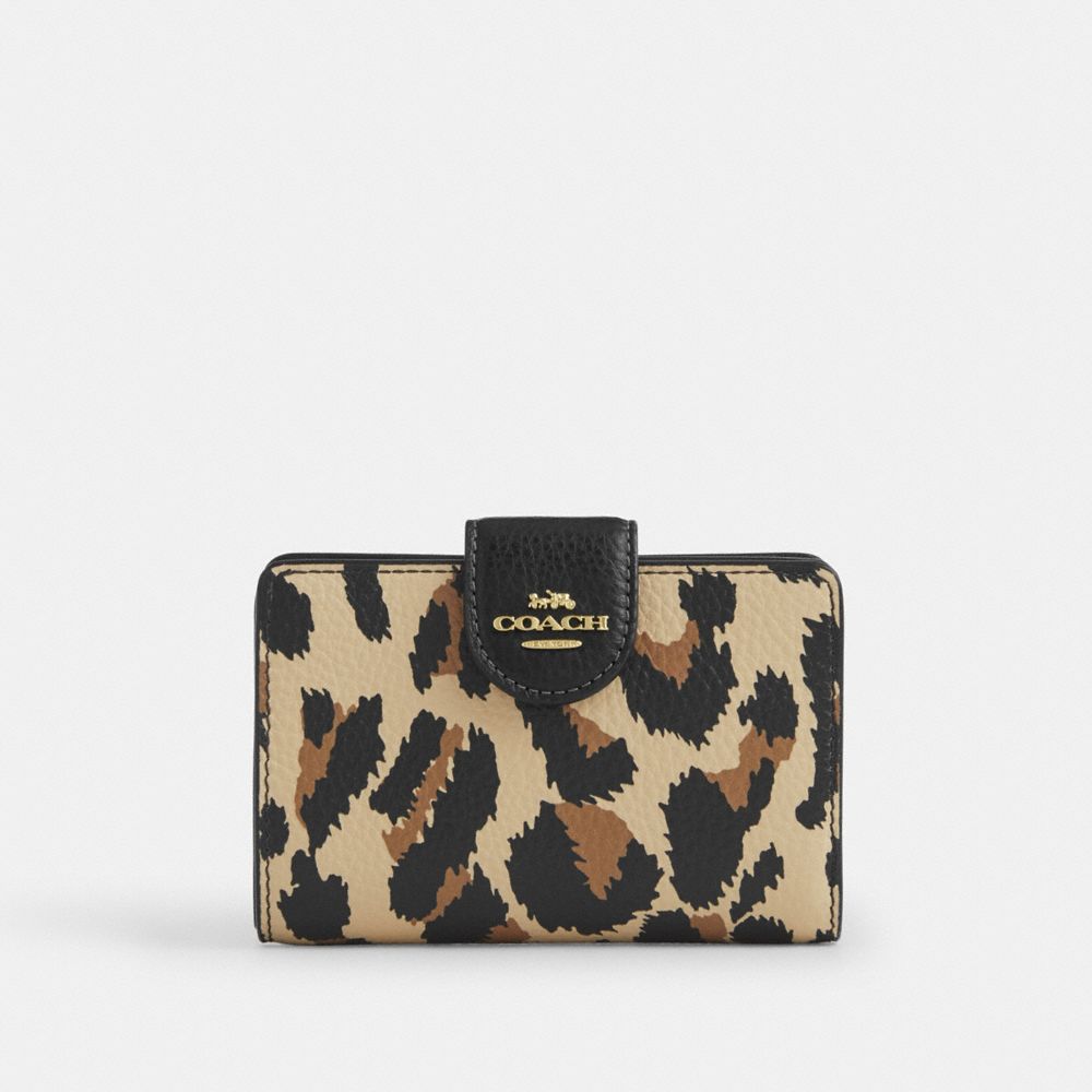 Medium Corner Zip Wallet With Leopard Print