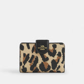Medium Corner Zip Wallet With Leopard Print