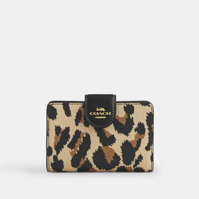 Medium Corner Zip Wallet With Leopard Print